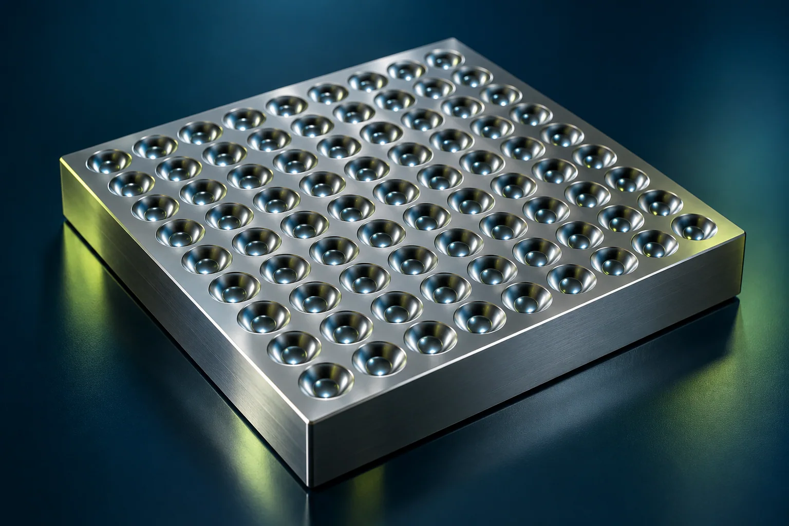 Urform für ein Mikrolinsenarray · Konzeptdarstellung, kein gefertigtes Bauteil